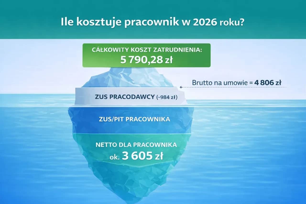 ZUS za pracownika 2026: Ile naprawdę płaci pracodawca?